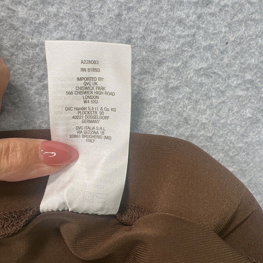 Susan Graver Essentials Liquid Knit Pants Large Brown Pull On Straight Leg - Picture 10 of 11